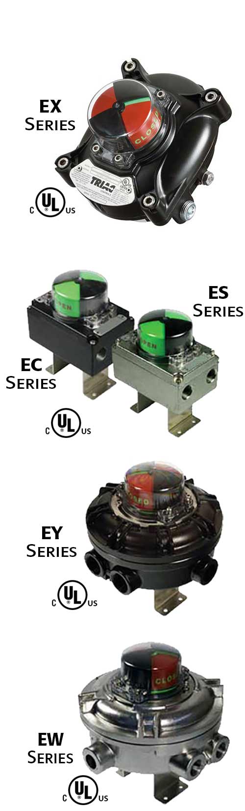 EX, EC, ES, EY, EW Series: UL Listed Limit Switches